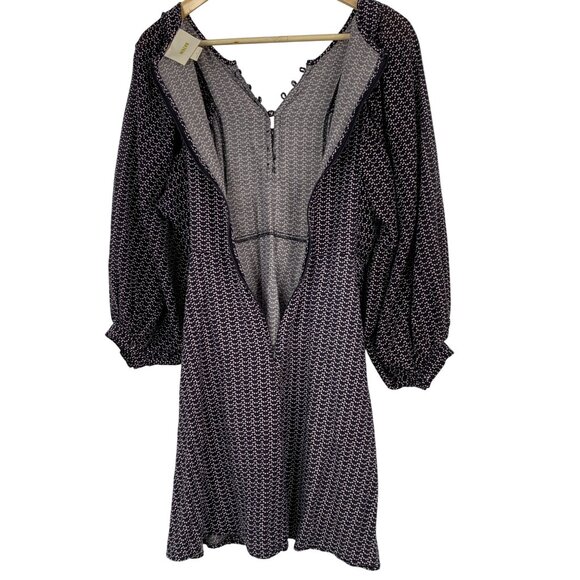 Maeve By Anthropologie Fit & Flare Mini Dress S RX10451 EUC Navy - Picture 4 of 9